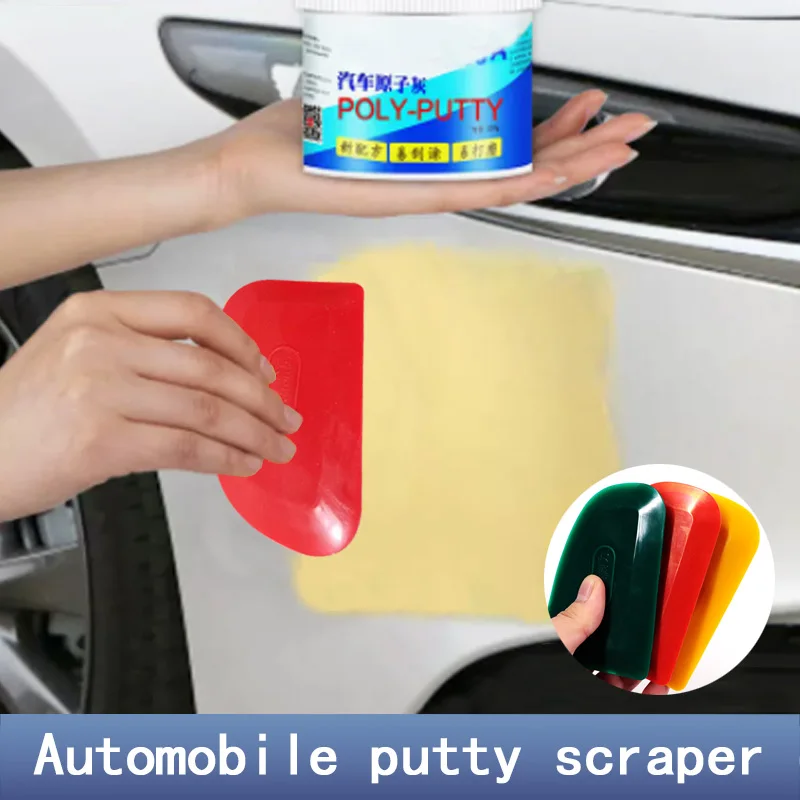 Auto Stopverf Schraper 7*10Cm Stopverf Mes Scratch Inspringen Reparatie Auto Body Repair Tool Rubber Materiaal