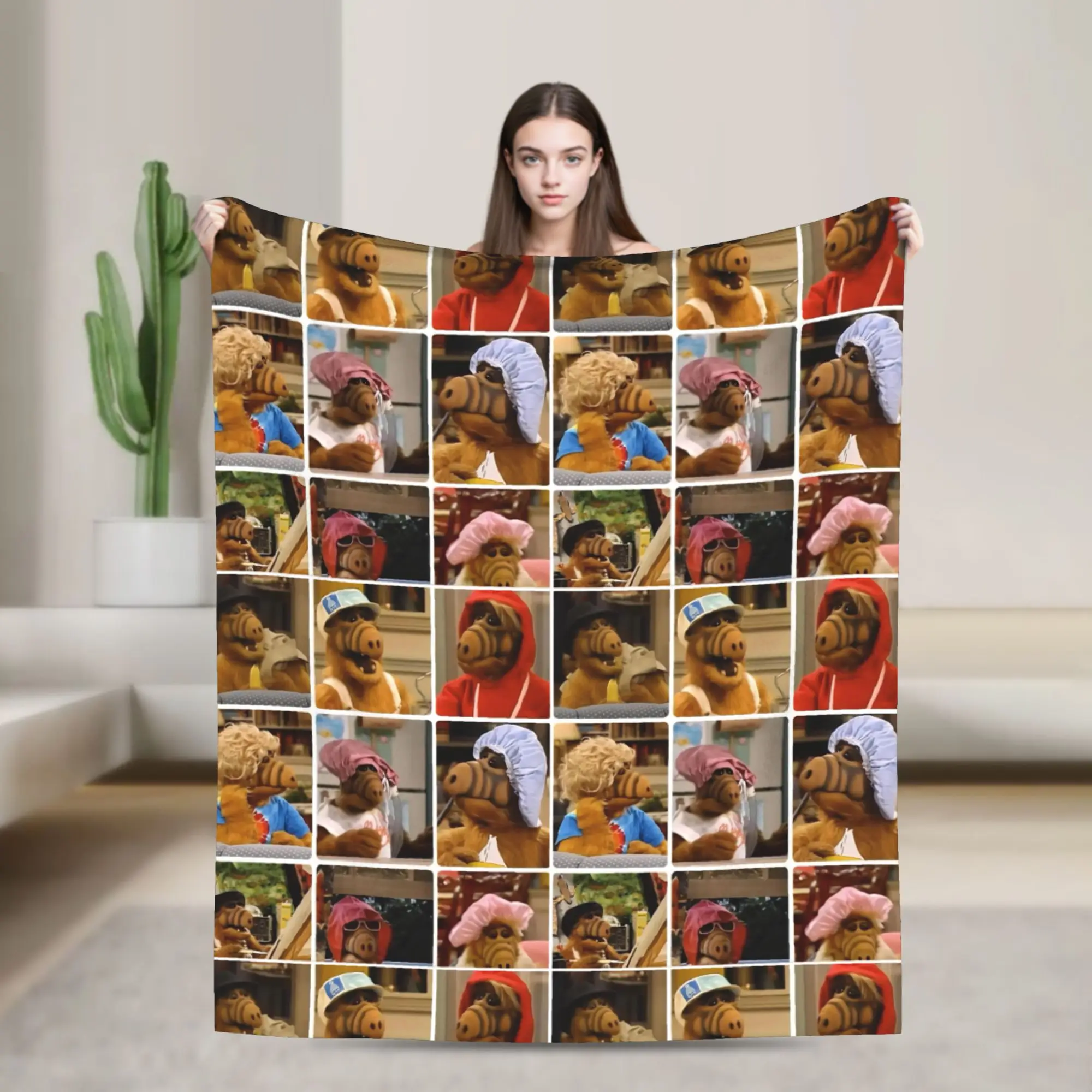 Alf  Alien Life Form Comedy  Flannel Throw Blanket  Blanket for Bedding Office Warm Bedspread