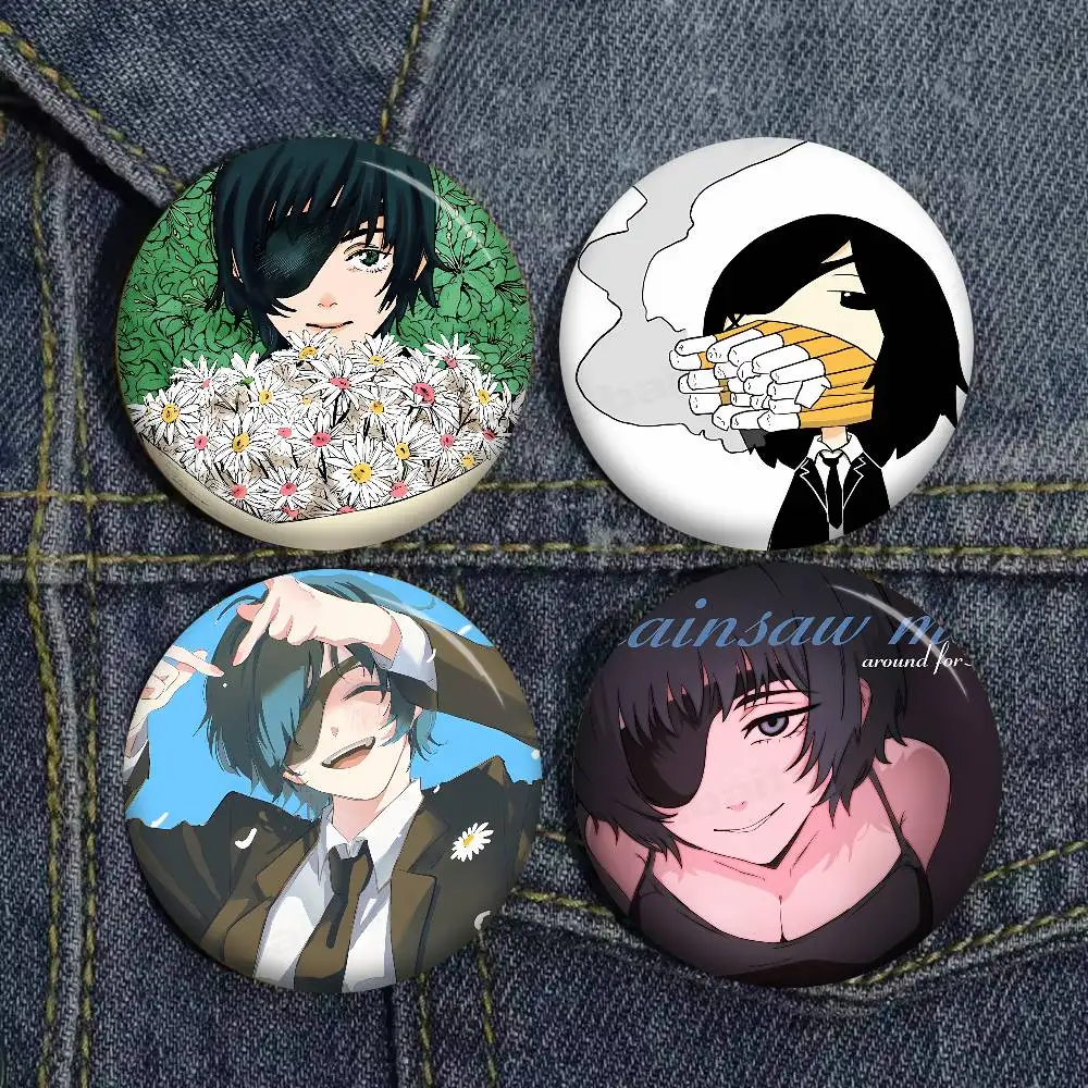 Chainsaw Man Himeno Soft Button Pin Bright Printed Icon Gift For Friends Badge Collar Brooch Lapel