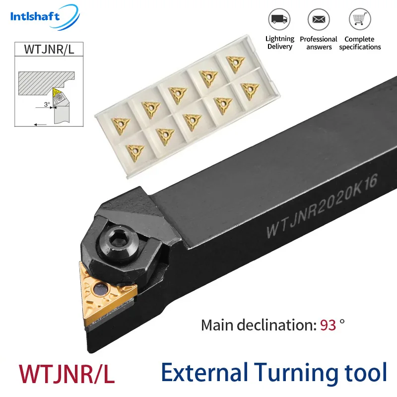 WTJNR/L WTJNR1616 WTJNR2020 WTJNR2525 WTJNL3232 External Turning Tool Holder TNMG16 Carbide Inserts Lathe Cutting Tools