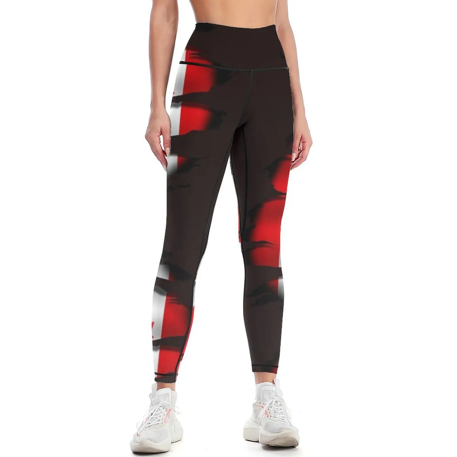 

Canada - Torn Flag - Tattoo Leggings gym top sports for gym Womens Leggings