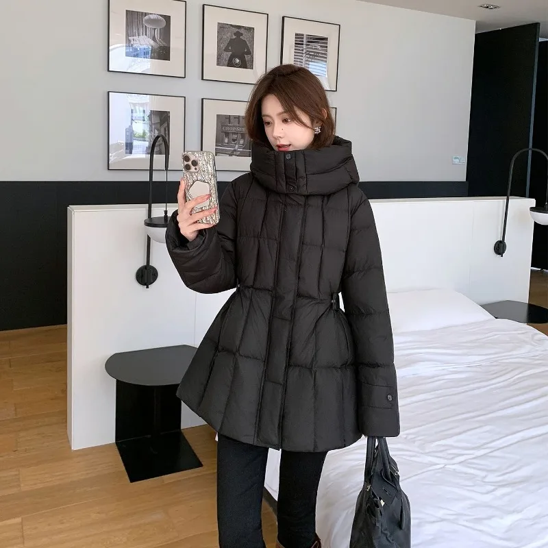 

2025 Winter New Warm Cotton Clothes Women's Long Down Cotton Jacket Fashion Female Casual Hooded Parker Overcoat Padded Jacket