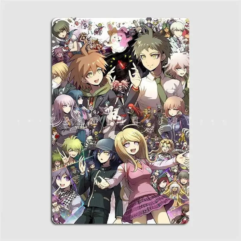 Danganronpa Makato Hajime Kaede Nagito Metal Sign Cinema Living Room Wall Wall Decor Designing Tin Sign Poster