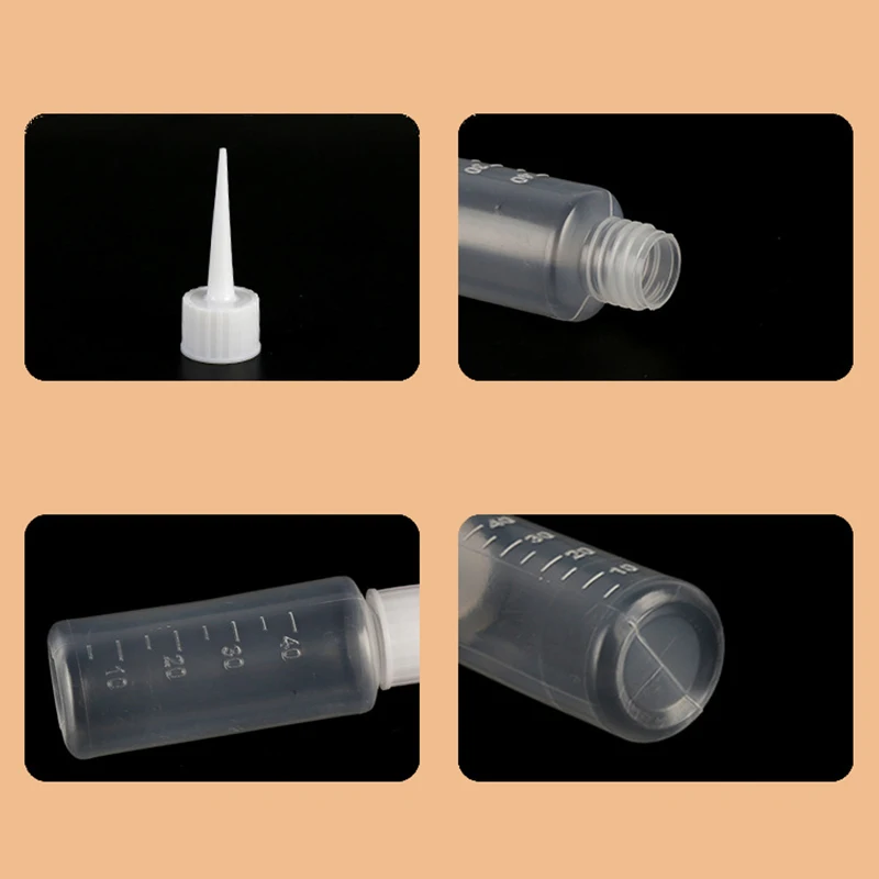 New「5PCS 40/100ml Plastic Clear Tip Applicator Bottle Squeeze Bottle For Crafts Art Glue Multi Purpose Refillable Empty」