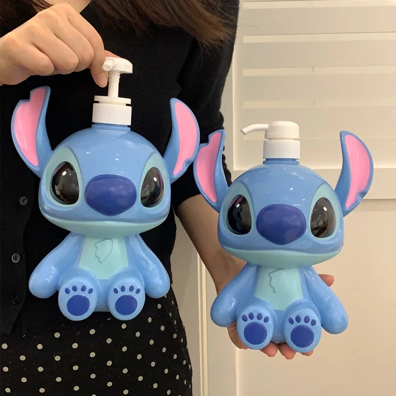 Botol Pompa Lotion Kartun Stitch Lucu, Distributor Lotion Desain Kepala Besar, Perlengkapan Mandi Besar, Ornamen, Hadiah Festival, Hadiah Natal