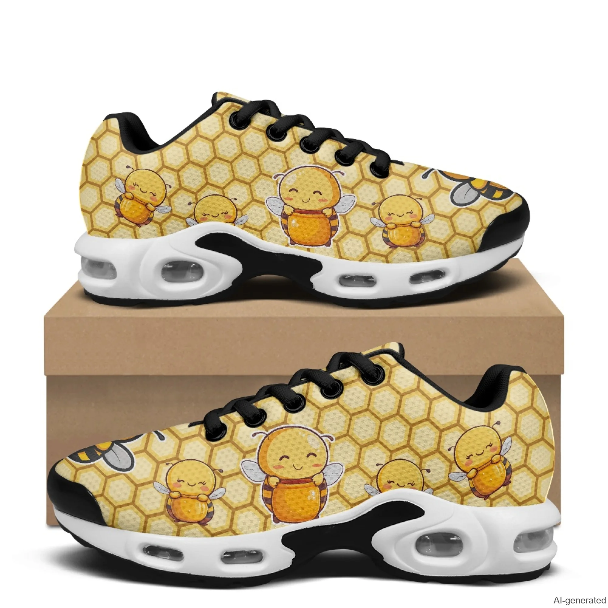 XIXIRIMIDO Air Shoes Cute Bees Men's Running Shoes Breathable Mesh Fashion Sneaker for Women Lightweight Work Shoes 36-48
