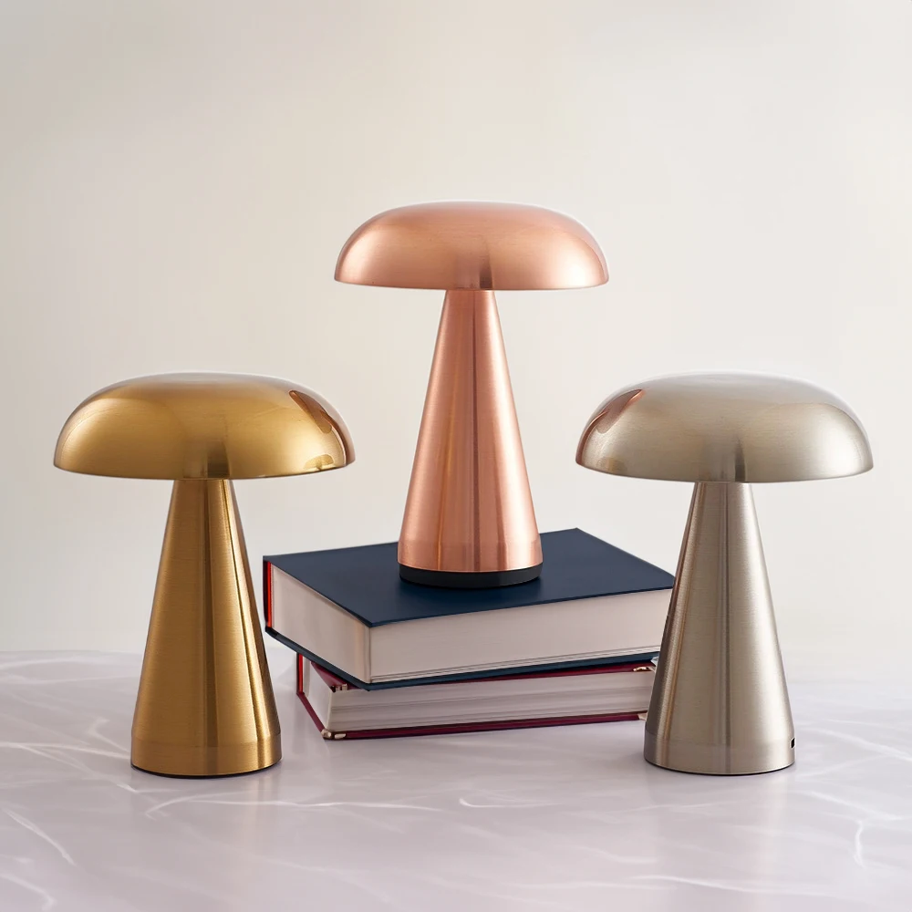 

Настольная лампа в виде гриба, 3-цветная, с регулируемой яркостью, беспроводная, перезаряжаемая, с грибовидным декором, ночник, прикроватная лампа, сенсорная