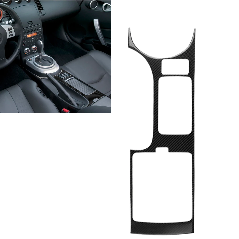 

Carbon Fiber Car Center Console Gear Shift Box Panel Sticker Trim Central Control Cover Frame For Nissan 350Z Z33 2003-2009