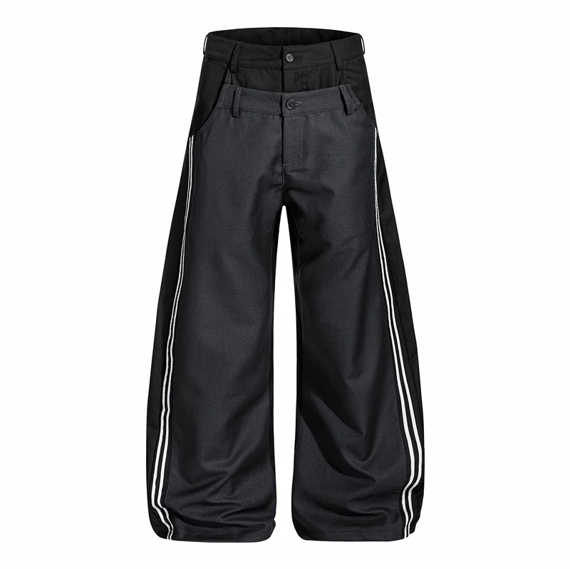 

Мужские брюки GXFortune Retro Wide Leg с широкими штанинами, множеством карманов, в американском стиле, свободного кроя, прямые, повседневные