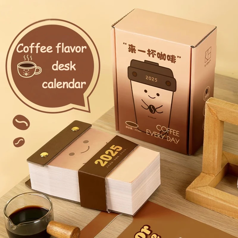 2025 new coffee calendar creative desk calendar mini calendar office desktop widget simple cute ins literary notepad calendar