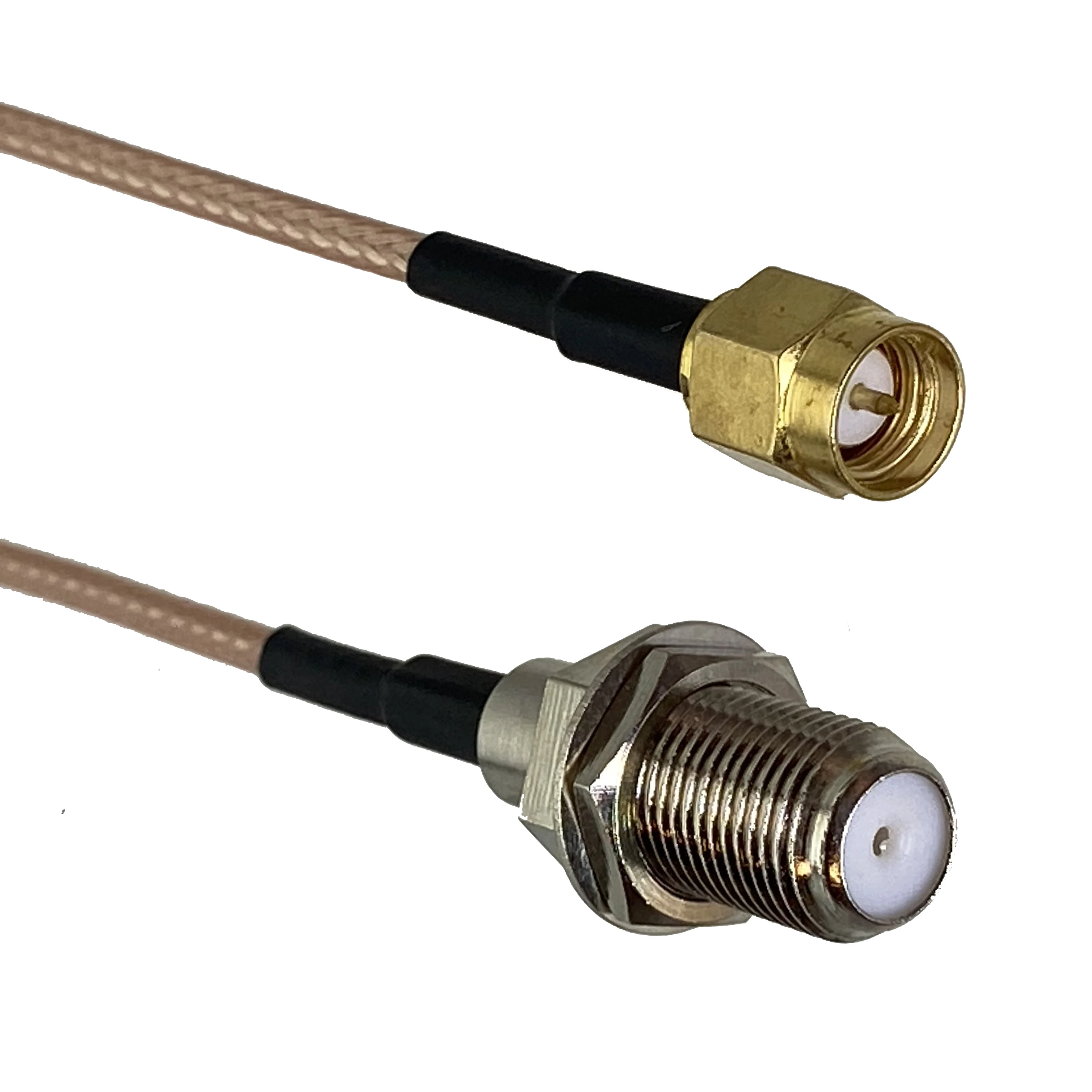 RG316 F TV żeńskie gniazdo grodziowe na wtyk męski SMA prosty kabel połączeniowy RF pigtail 4 cale ~ 3FT