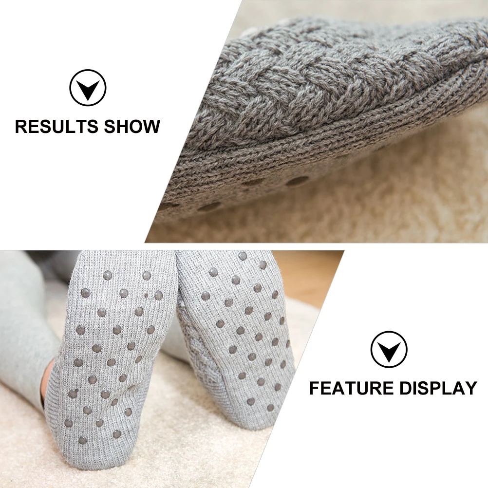 

Warm Floor Socks Fuzzy Winter House Anti Skid Thick Slipper Gripper Sock Safe Material Sweat Absorption Warm Breathable Stretch