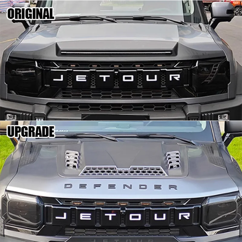 New Arrival ABS Accessories Adhesive Mecha Style Engine Hood Bonnet Cover for Jetour T2 Traveler