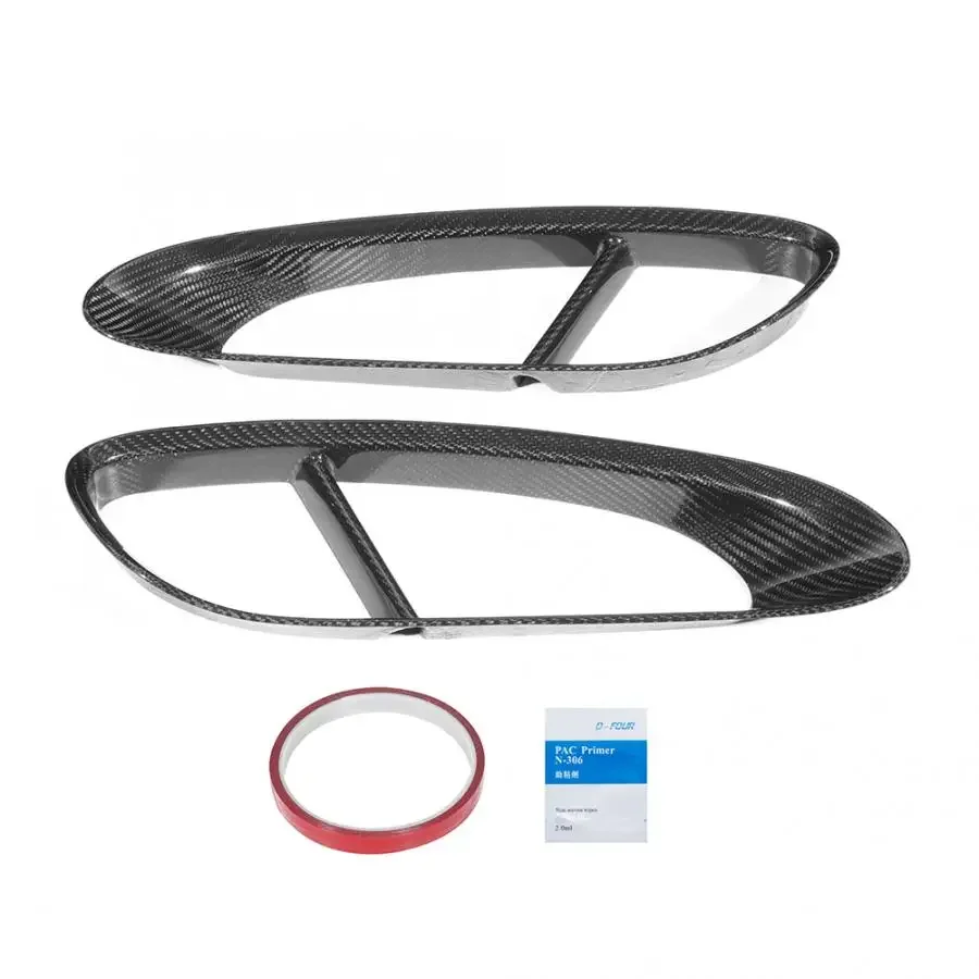 

OLAVGDN 2pcs Carbon Fiber Fenders Trim Side Air Vent Scoop Cover Refitting Fits For Porsche BOXSTER 981 2013 2014 2015 Car Acces