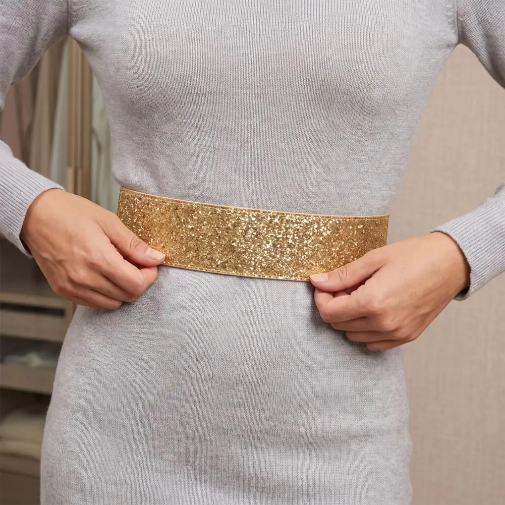 waist-band-stretchy-sequined-waist-belt-for-women-wide-sparkly-elastic-dress-belt-with-buttons-vintage-adjustable-retro-fashion