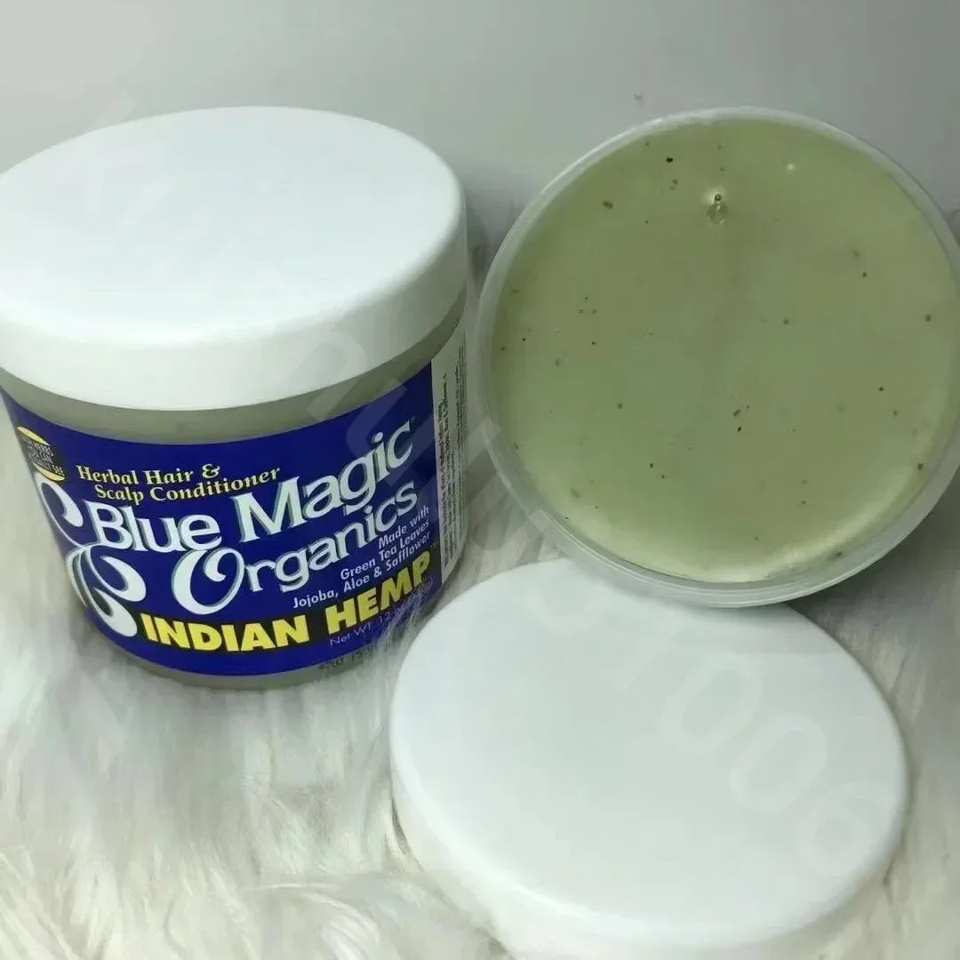 Aceite de coco mágico azul, acondicionador para el cabello, crema y acondicionador para el cuero cabelludo, mascarilla para peinar el cabello, masillas, 340g