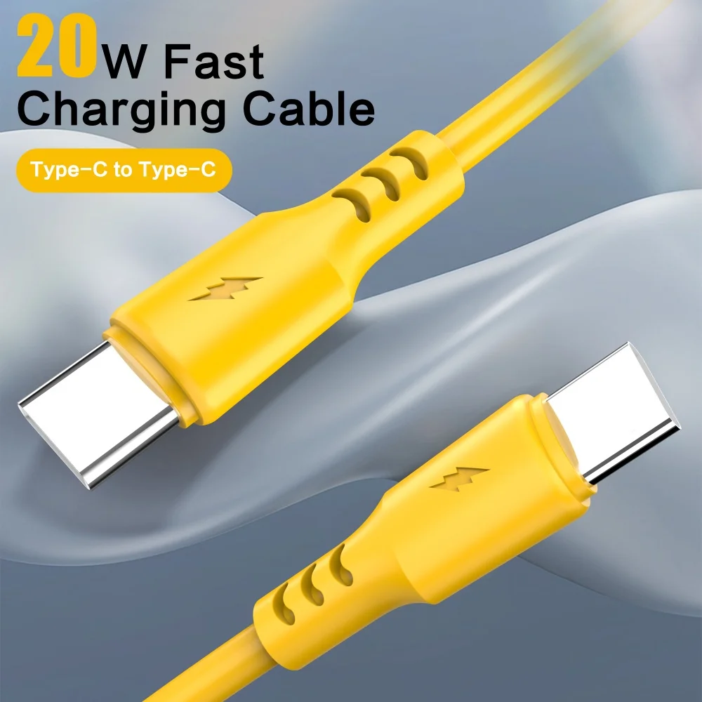 20W USB C Quick Charging Cable Type C to Type C High Speed USB 2.0 Data Transfer Wire For iPhone Huawei Xiaomi Samsung 0.3m/1.5m