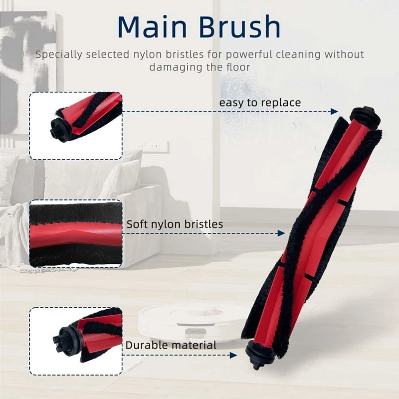 A44F-สําหรับ Roborock Q5, Q5 +, Q5 Plus หุ่นยนต์เครื่องดูดฝุ่นหลักแปรงด้านข้าง Hepa Filter ชุดอุปกรณ์เสริม