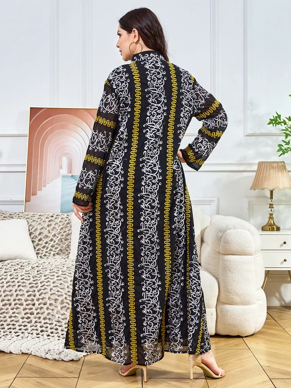 فستان حفلة عيد للنساء عباية إسلامية رمضان قفطان مغربي رداء جلابية مطرز شرابة فيستدوس لارجوس دبي فساتين 2026