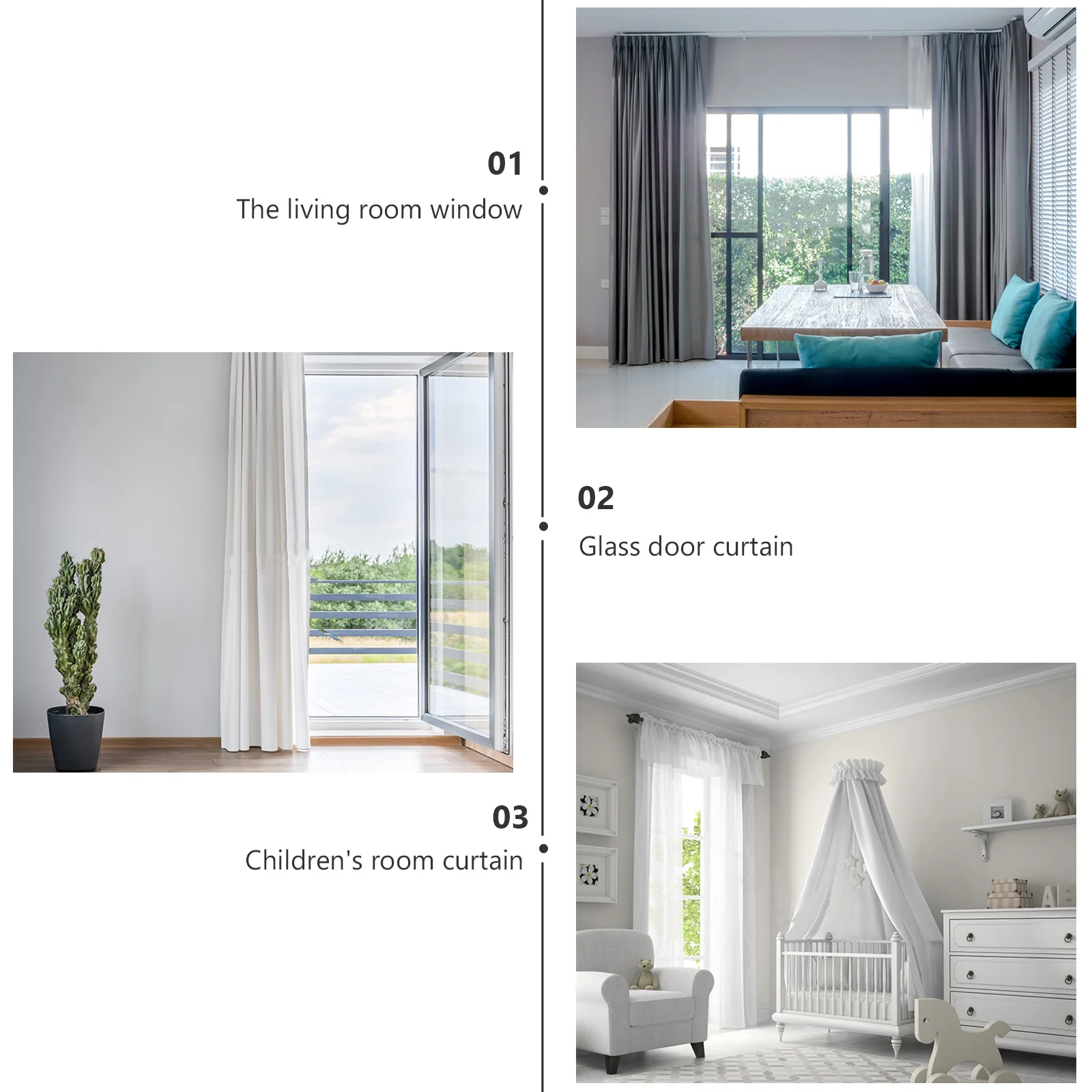 

4 Pcs Metal Curtain Bracket Rods Center Support Drapery Holder for Curtains Mounting