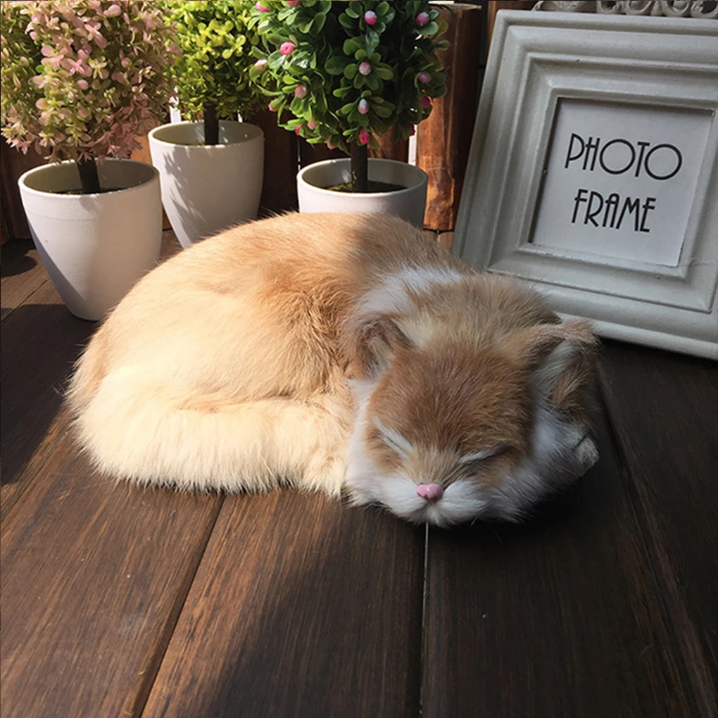 Safe And Cute Emulation Sleeping Breathing Cat For Soft And Non-toxic Experience Wide Application