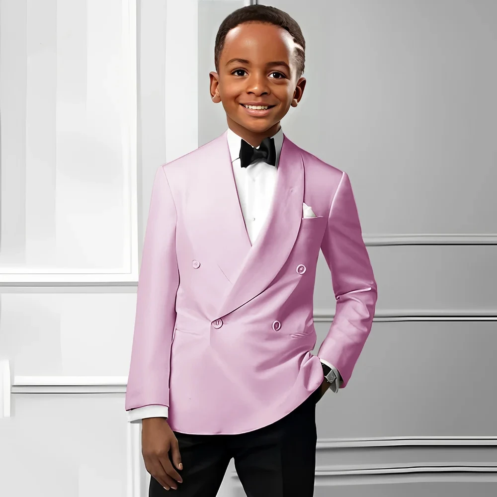 

Boys Suits Double Bteasted 2 Pieces Set Jacket with Pants Wedding Tuxedo Kids 2-16 Years Old Slim Fit Blazer Party Outfit