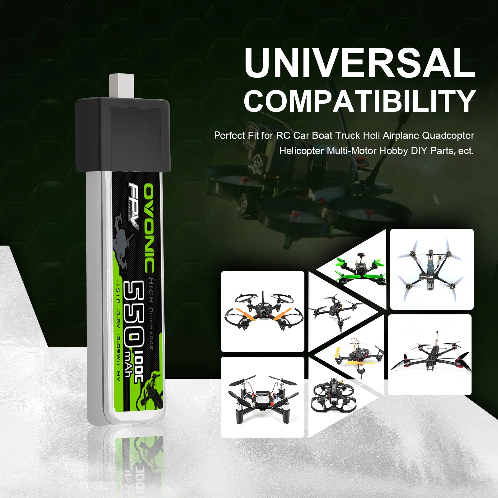 OVONIC 1S LiHV 550mAh 100C Hig - Drone Battery Bag recension och pris