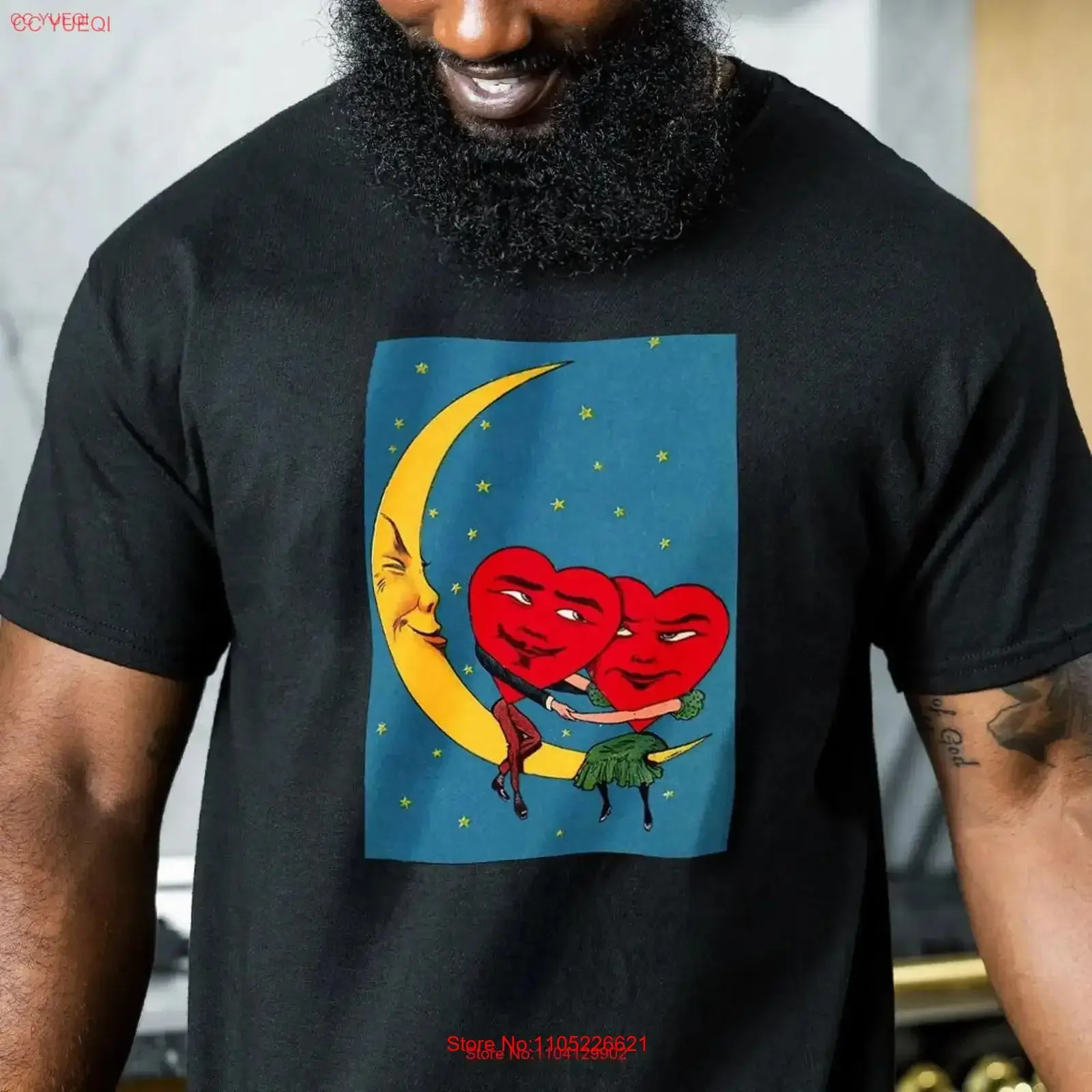 Футболка Spooning On The Moon в стиле олдскул, винтажная, эстетичная, уличная одежда, винтажная, дышащая, унисекс, удобная, стильная