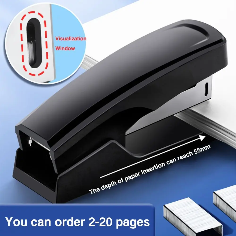 Creative Use 24/6 Staples Stapler Color Mini Portable Long Stapler Labor-saving Large Size Bookbinding Machine Office School