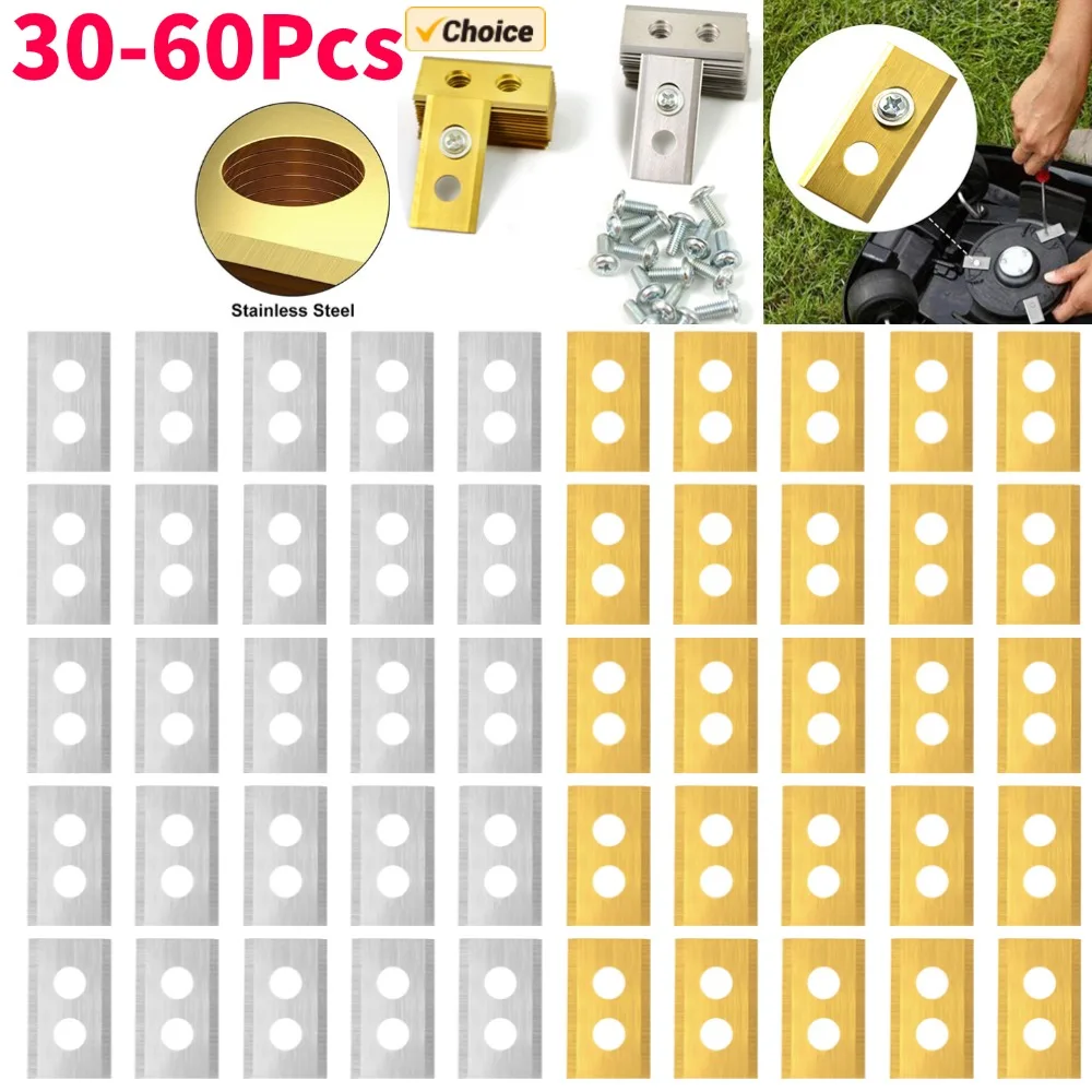 

30-60 шт. металлические сменные лезвия с шайбами и винтами, лезвие для газонокосилки, набор лезвий для робота Mammotion Luba