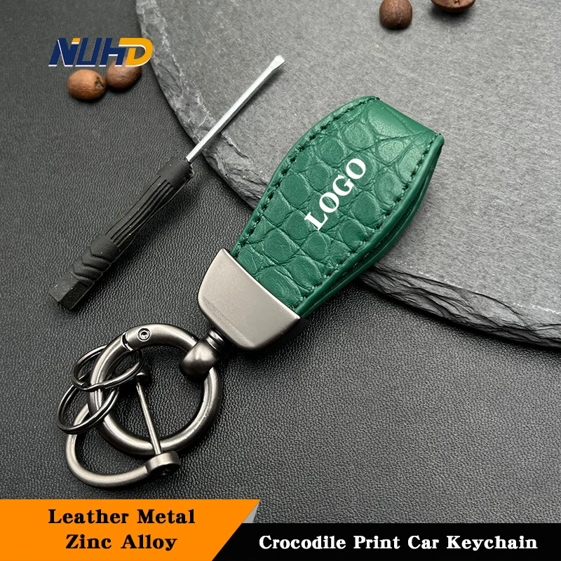 Chaveiro de carro de couro com logotipo metálico para Honda Accord, Civic, Avançado, Jazz, CRV, NS Odyssey, City Elysion, chaveiros, acessórios anti-perda