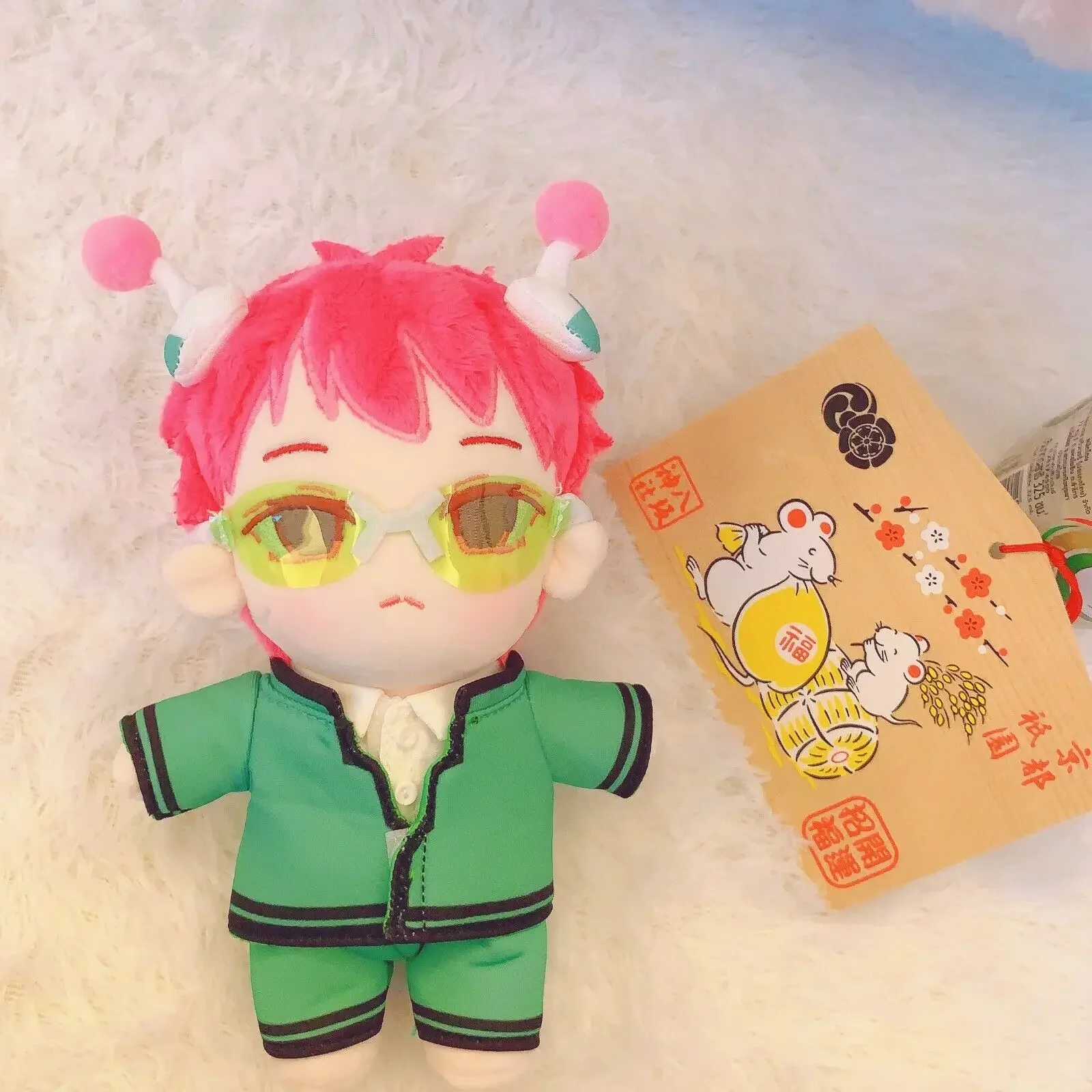 In Stock Anime The Disastrous Life of Saiki K.Saiki Kusuo Cosplay Cute Plush Stuffed Dolls Toy 20cm Doll Plushie Clothes Gifts