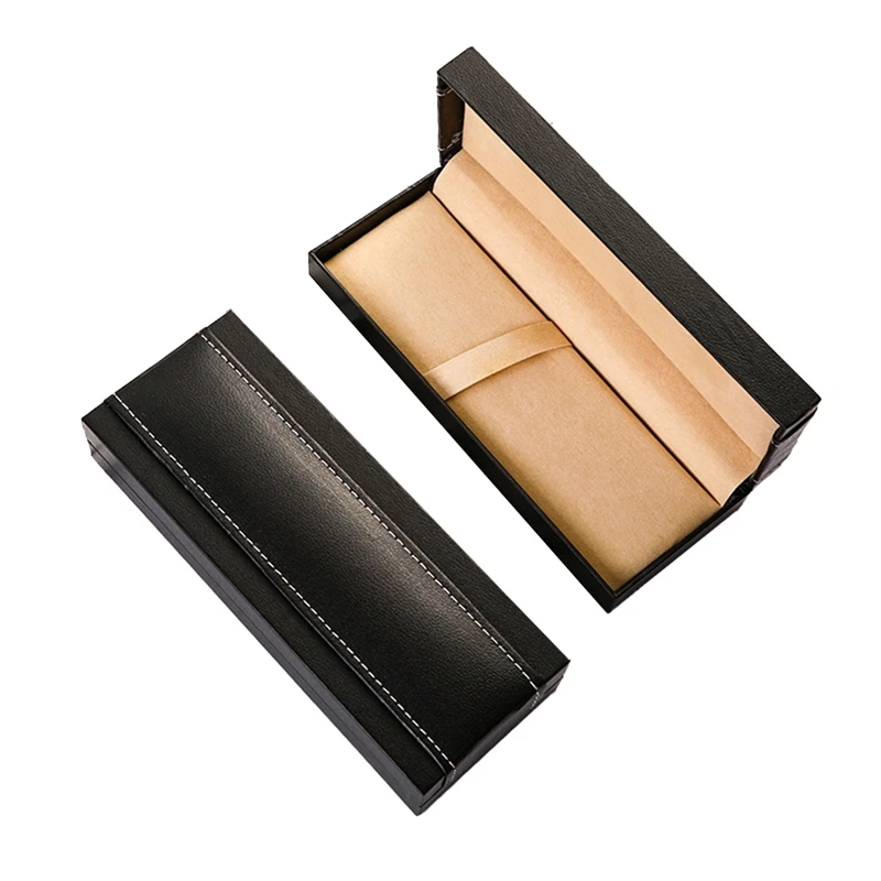 2PCS Pen Gift Box Flip Lid Pen Case Cushion Pen Presentation Display Box Business Present Collection Case Sets In Black