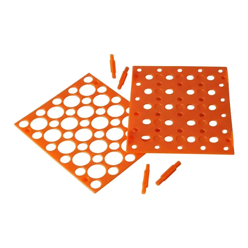 50-Holes Centrifuge Tube Rack - Detachable Lab Test Tube Holder Rack for 10ml/15ml/50ml(2 Racks Orange/Blue)