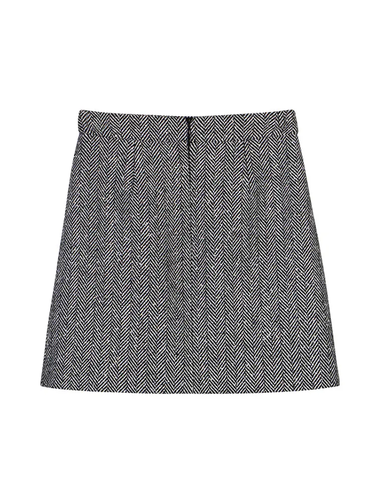 New style Zhao Liying's same style as the bright star herringbone small fragrance style heavy industry sequin temperament skirt