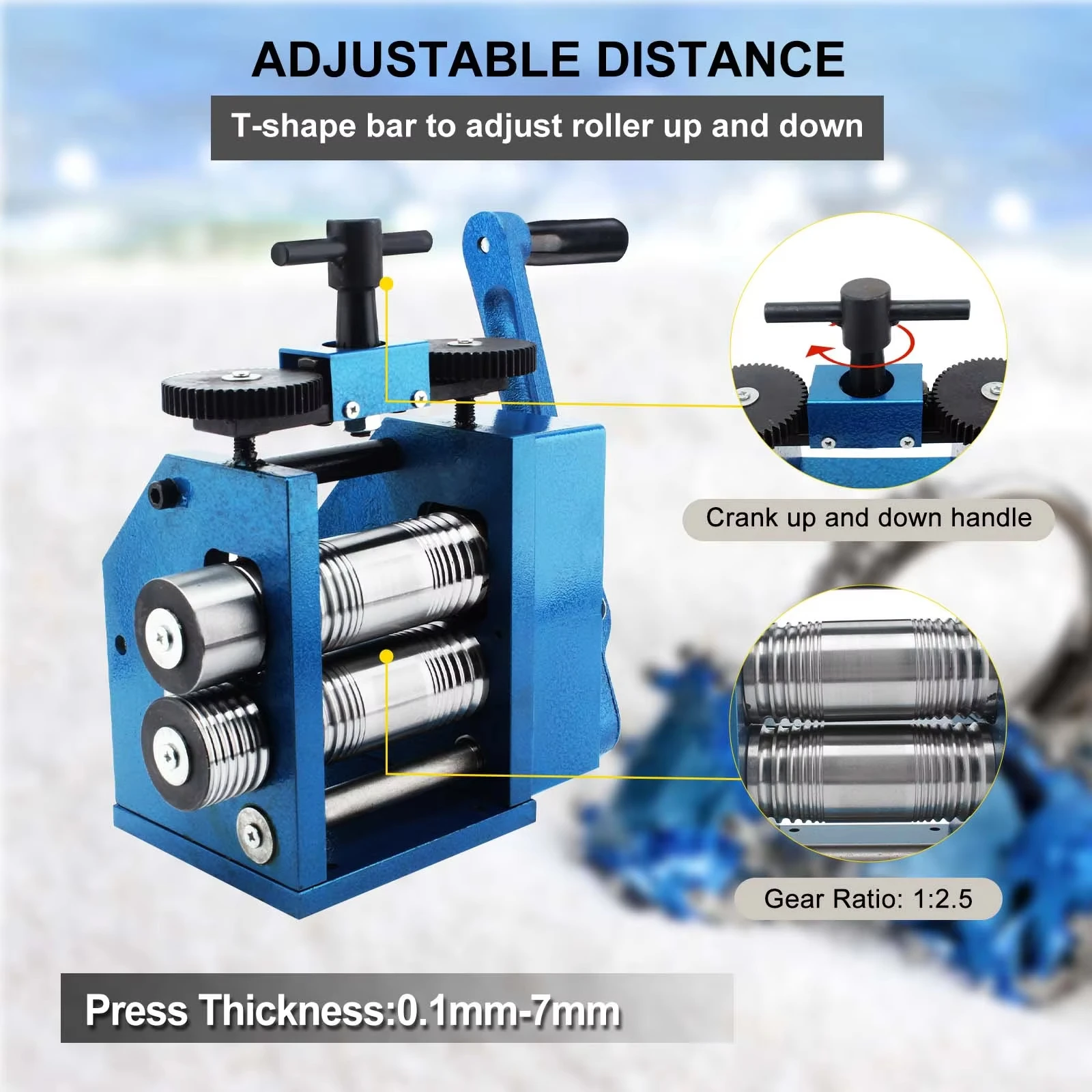 YPJ-2/YPJ-3 Cold Rolling Mill for Gold and Silver Bracelets Square-Hand Crank Jewelry Press Jewelry Rolling Mills