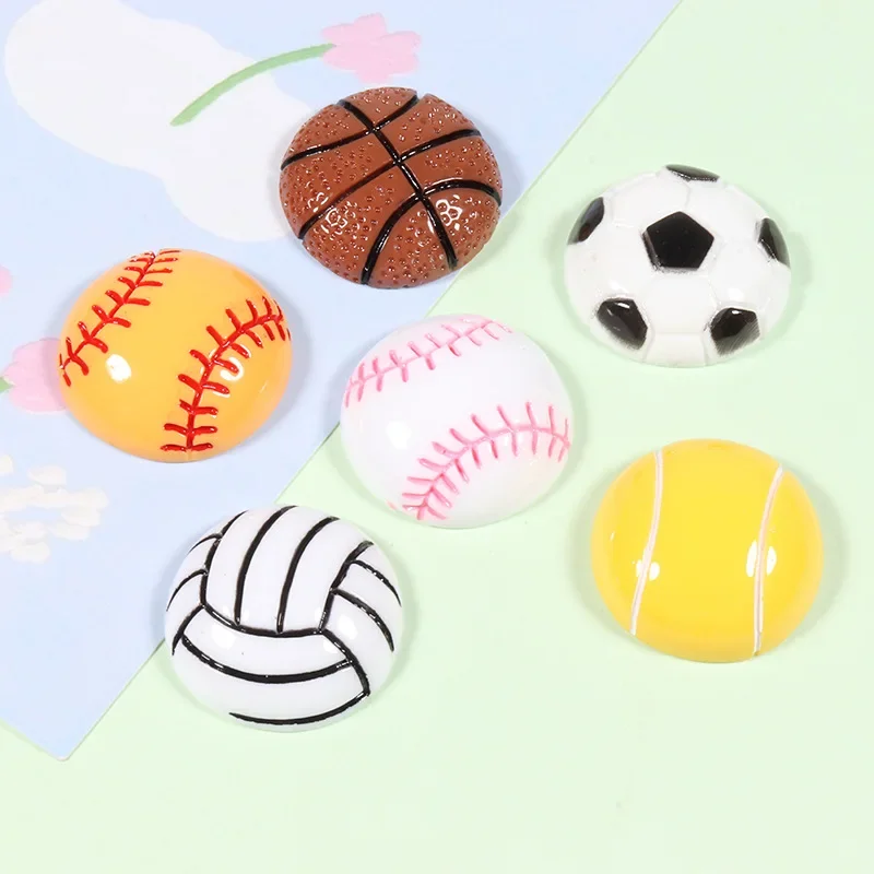 5pcs Football basketball resin flatback cabochons jewelry accessories diy resin charms for scrapbooking embellishments