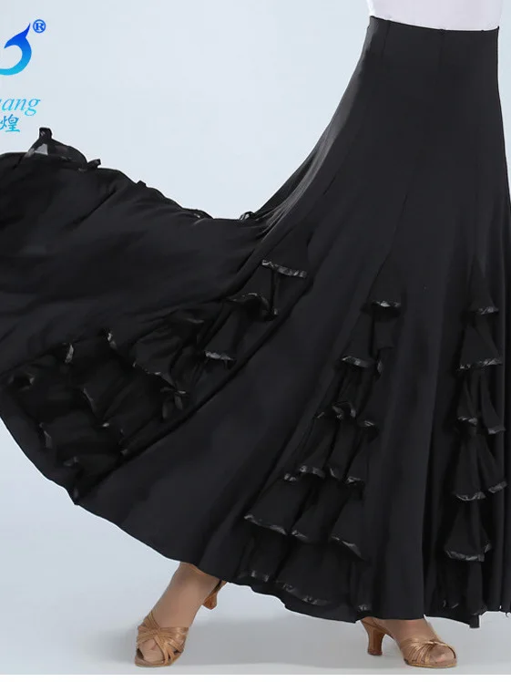 Modern Dance Competition Skirt Social Dance Square Dance Ballroom Dancing New Style Skirt Big Swing Practice Long Skirt