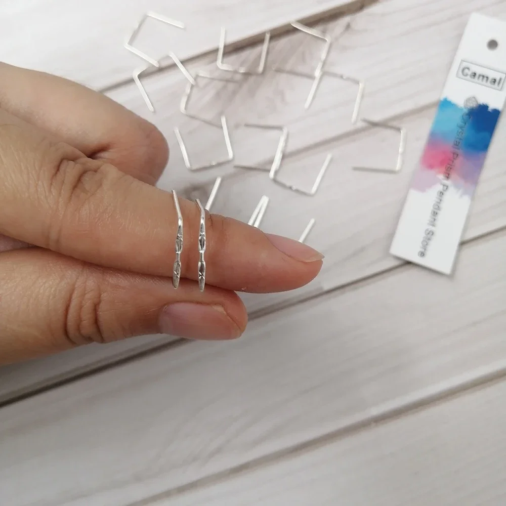 

Camal 100pcs 12mm Double ** Shaped Silver Color Pins Connectors For Crystal Prisms Bead Chandelier Pendant Lamp Hanging Fairy