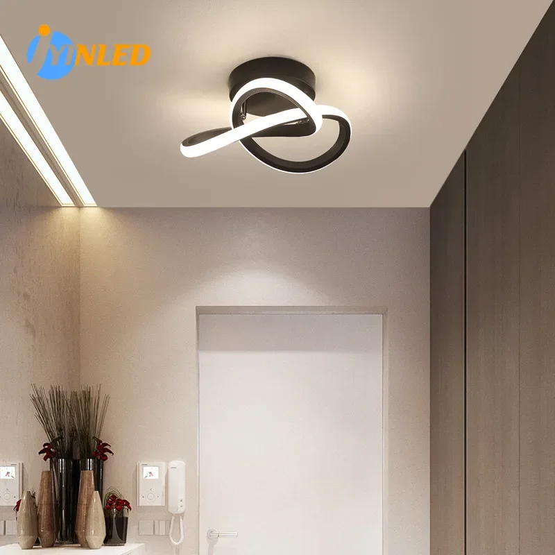 

Modern Home Decor LED Ceiling Light Aisle Black White Lamps Stair Corridor Balcony Cloakroom Entrance Hotel Led Lighting Lustre