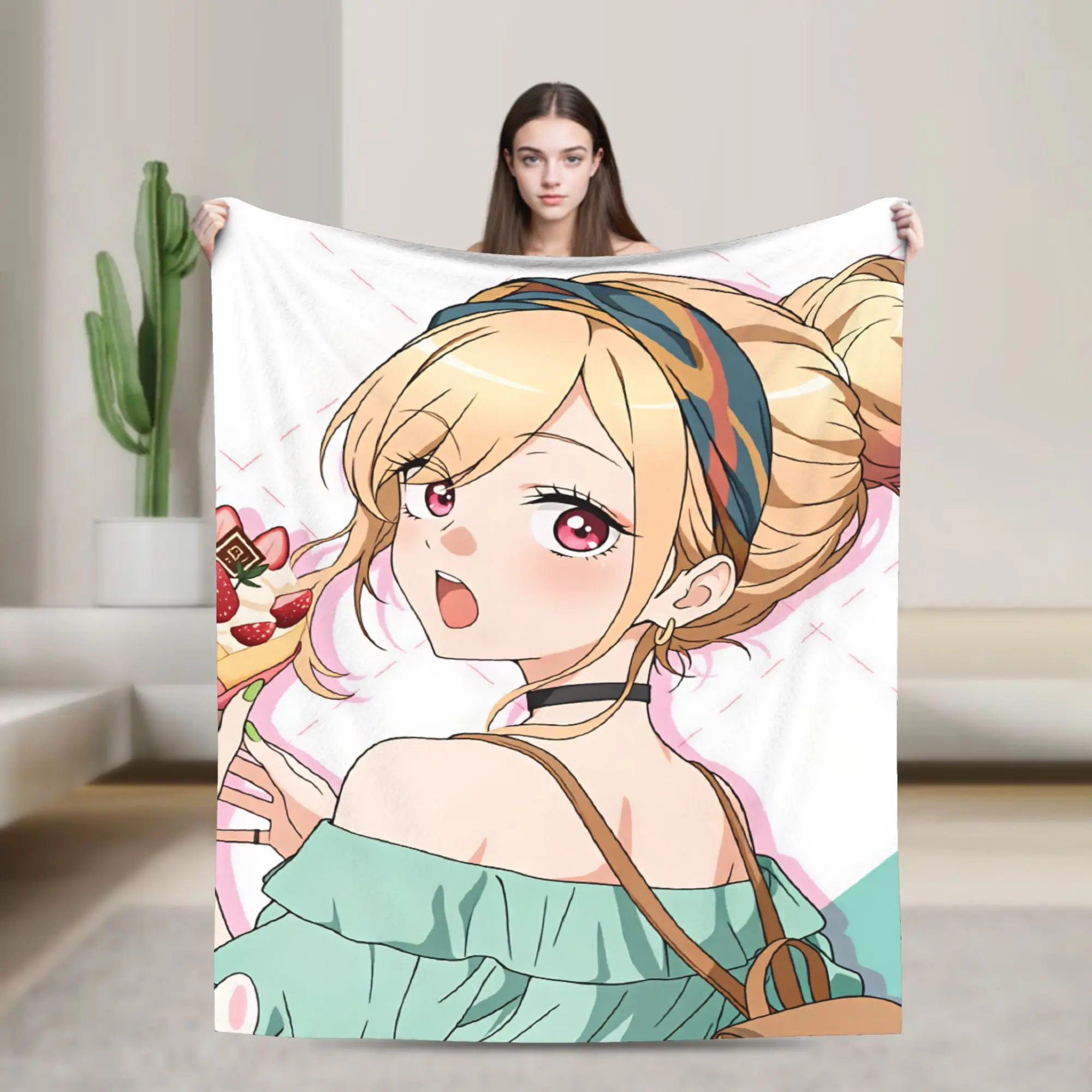 Marin Kitagawa Blanket Japan Anime  Soft Street Trend Plush Throw Blanket For Girls Boys Home Decor Flannel Bedspread Bed Cover