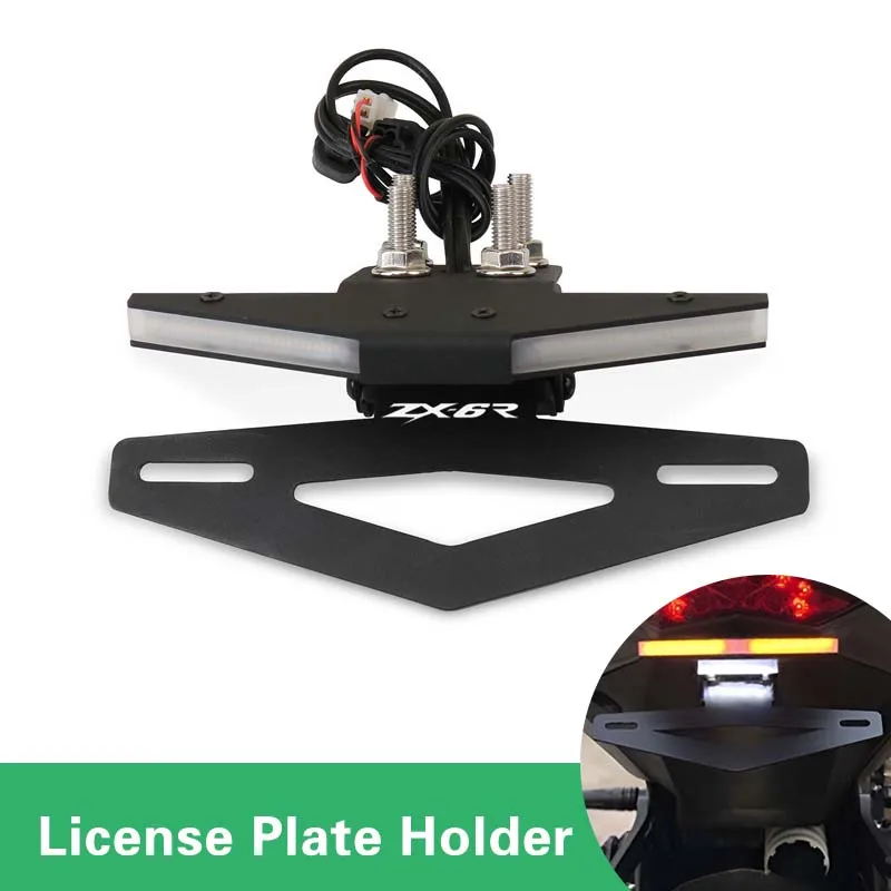 

Motorcycle LED Tail Tidy Fender Eliminator Registration License Plate Holder Bracket Fit For ZX-6R ZX6R 2007-2018