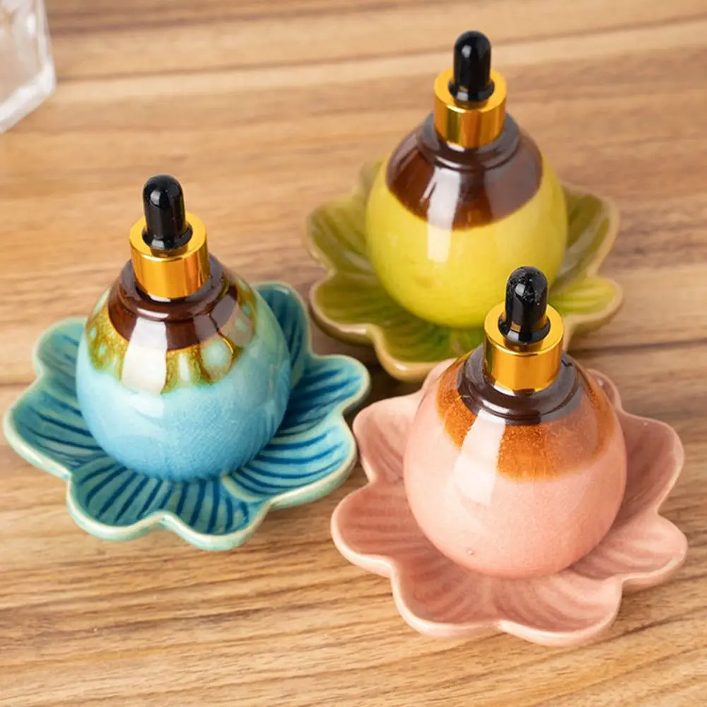 Jar Cosmetic Container  Bottles Ceramic Dropper Bottles Aromatherapy Diffuser Refillable Bottles Essential Oil Bottle