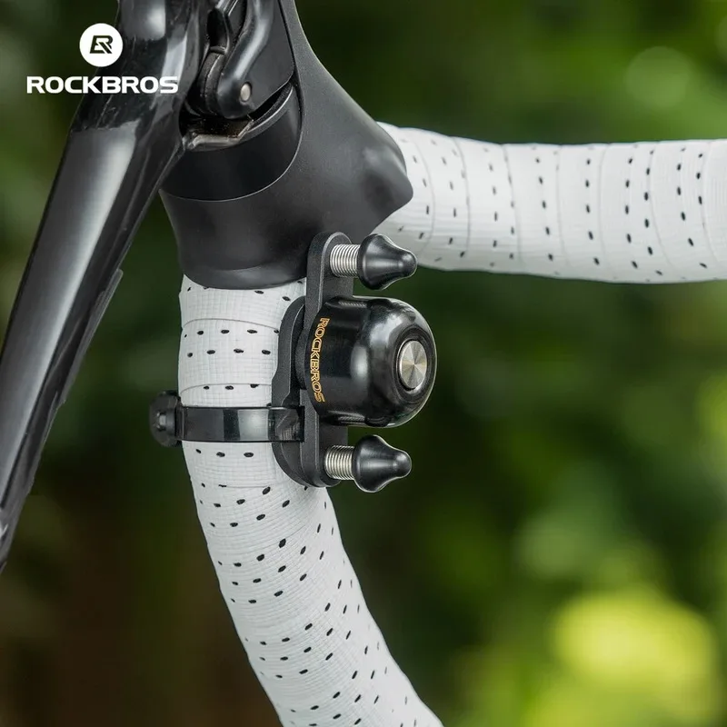 Picture 6: ROCKBROS Mini Road Bicycle Bell 180° Adjustable Small Road Bike Bell Horn Copper Cycling Handlebar Horns Warning Bell Riding