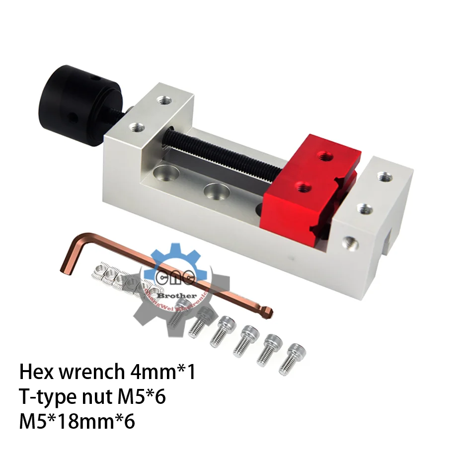 Aluminium Alloy Flat Tongs Screw Precision DIY CNC Parallel-jaw Vice Plain Vise Carving And Milling Machine Bench Drill Vise