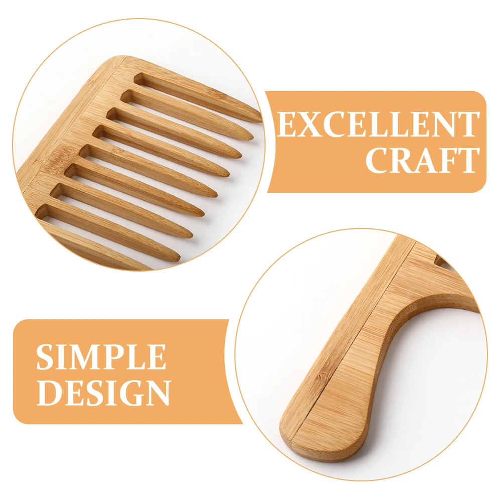 

Bamboo Wide Tooth Comb For Men Styling Large Size Professional Barber Hairdressing Tool Travel Combs Wet Hair