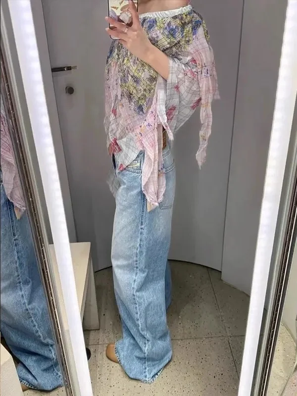 Jupe mi-longue amincissante taille haute, couleur tendance, ourlet irrégulier, imprimé Floral, Busin décontracté pour jeunes femmes