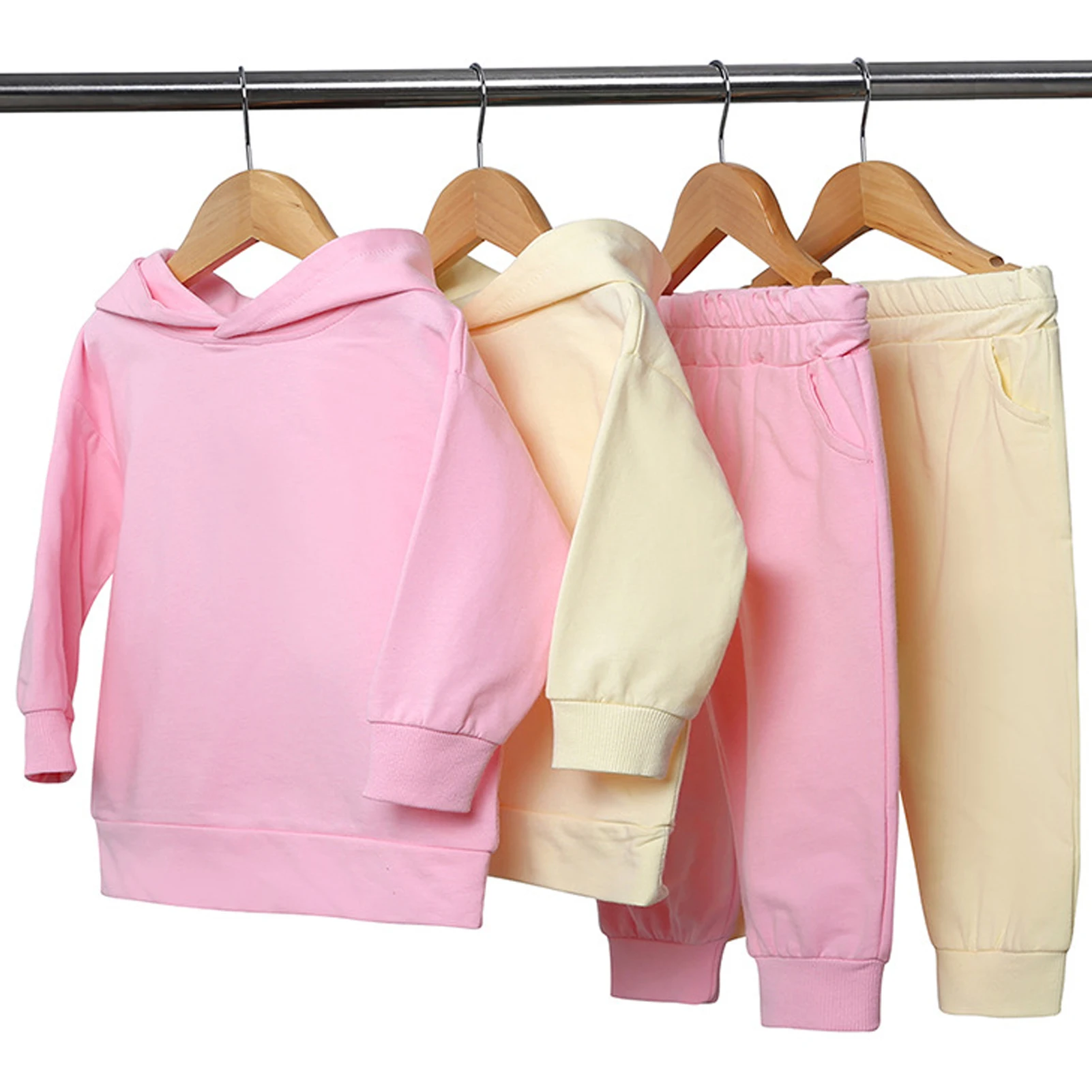 Girls' Jog Suits,Fleece Warm Kids Sweatershirt + Sweaterpants,Toddlers Boys Hood Tracksuits, Casual Autumn Children's Sportswear