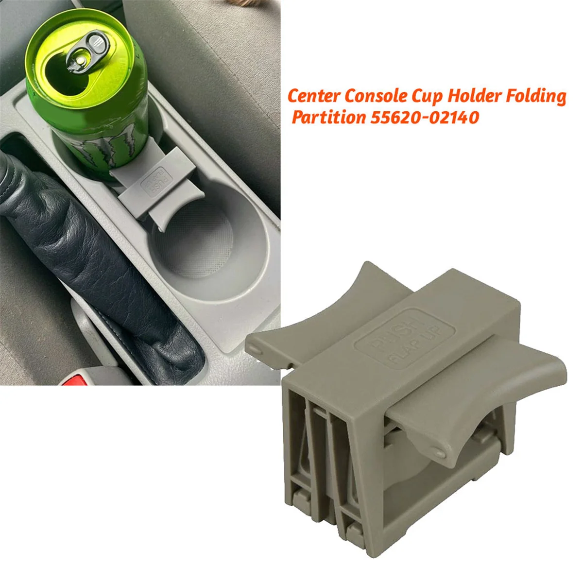 Car Center Console Cup Holder Partition 55620-02140 for Toyota Corolla 2009-2013 Folding Removable Cup Holder Beige