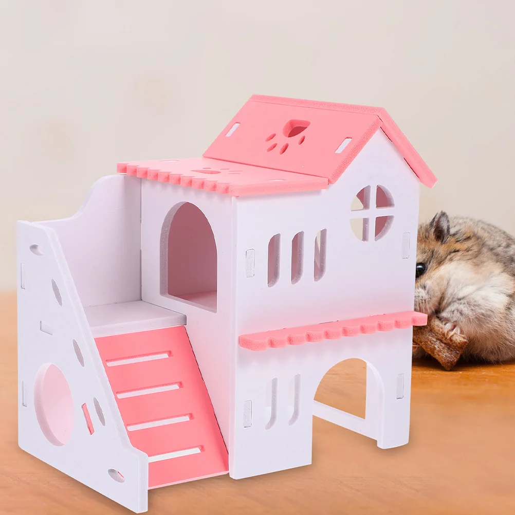 

2Pcs Hamster Hideout Small Animal Habitat PVC Villa Guinea Pig Cage Accessories Hamster Houses Decorative Rat Hideout